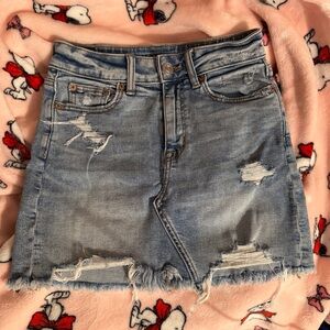 American Eagle Outfitters Ripped Blue Mini Skirt Size 0